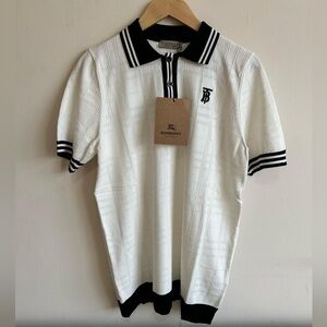 Burberry White Polo Shirt with Black